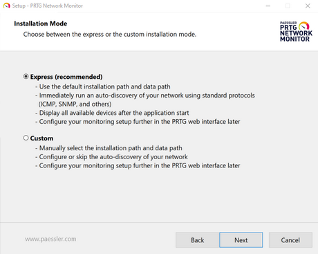 Setup Dialog: Installation Mode Setup Dialog: Installation Mode